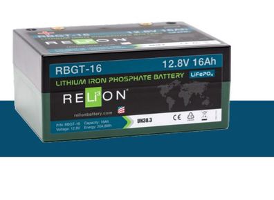 RBGT-16 Lithium ION LiFePo4 Akku 2,1 kg Golf Trolly Battery 16Ah 12,8Volt + Ladegerät