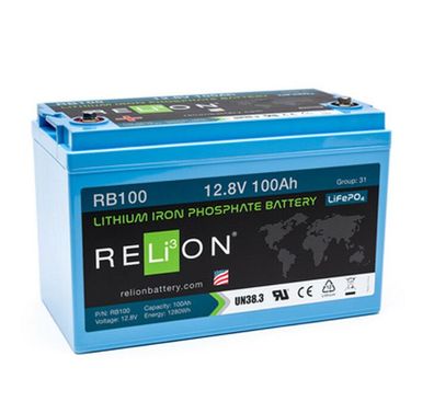 RELION RB100D Lithium ION LiFePo4 Akku 13,3 kg Caravan, Boot, Solar 100Ah