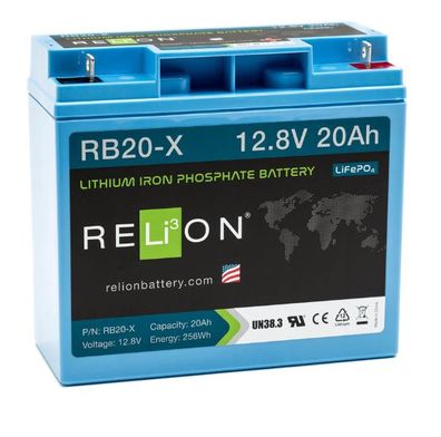 RELION RB20-X Lithium ION LiFePo4 Akku 2,75 kg Caravan, Boot, Rasentraktor 20Ah