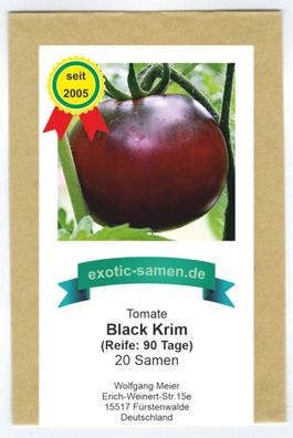 Schwarze Fleischtomate mit hohem Zuckergehalt - Black Krim - 20 Samen
