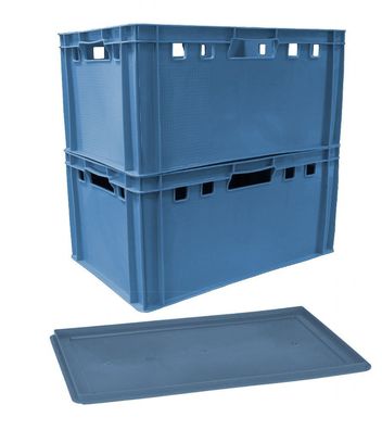 4 Lagerkisten  Spielzeugkiste Regalbox Eurobox E 2 blau neu Gastlando 