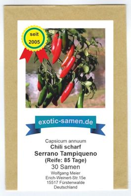 Serrano Tampiqueno - Chili - 30 Samen