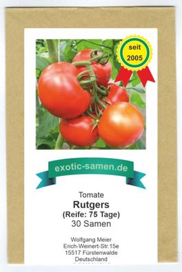 Ein wahrer Klassiker - rote Tomate - sehr lecker - Rutgers - 30 Samen