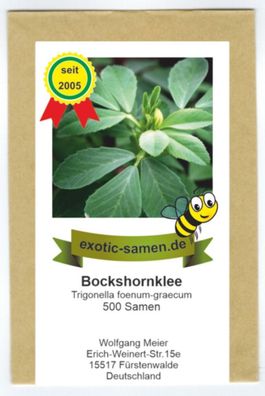 Bockshornklee - Bienenweide - Gewürz- und Arzneipflanze - 500 Samen