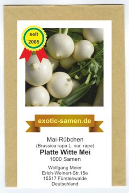 Mairüben - Mai-Rüben - Witte Platte Mei - Frühjahrs- und Herbsternte - 1000 Samen