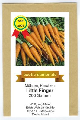 Möhre - Mini-Karotte - Little Finger - 200 Samen