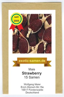 Mais - Popcorn Mais - Ziermais - Strawberry (15 Samen)