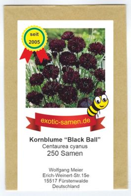 Centaurea cyanus - Bienenweide - Schwarze Kornblume"Black Ball" - 250 Samen
