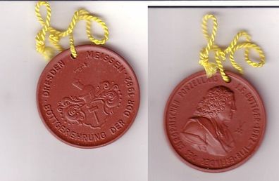 braune DDR Meissner Porzellan Medaille Dresden Meißen Böttgerehrung der DDR 1982