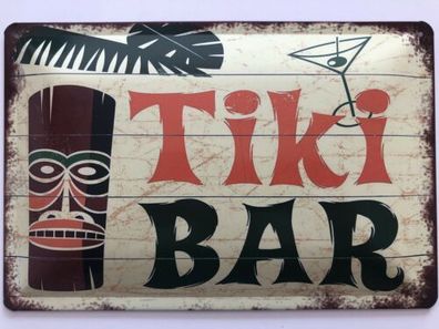 Blechschild 30 X 20 cm Tiki Bar
