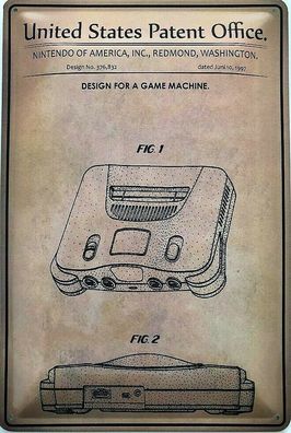 Blechschild 30 X 20 cm Design for a Game Machine - Nintendo