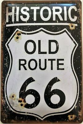 Blechschild 30 X 20 cm Historic Old Route 66