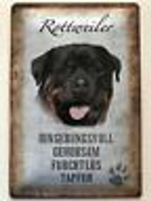 Blechschild 30 x 20 cm Hund - Rottweiler