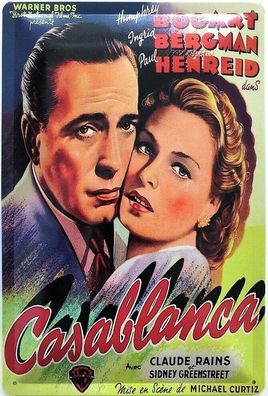 Blechschild 30 X 20 cm Casablanca Warner Bros