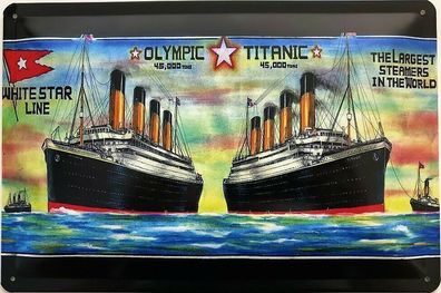 Blechschild 30 X 20 cm Olympic - Titanic