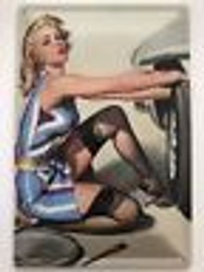 Blechschild 30 X 20 cm Pin Up Girl Auto Panne