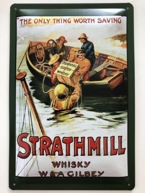 Blechschild 30 X 20 cm Strathmill Whisky