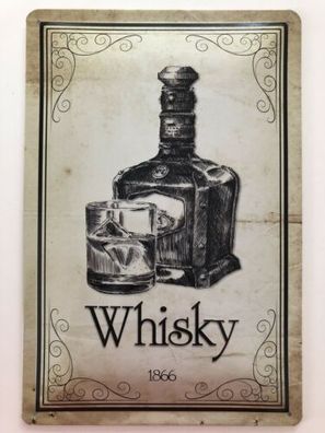 Blechschild 30 X 20 cm Whisky