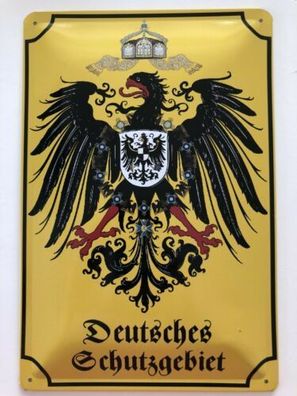 Blechschild 30 X 20 cm Fahne Deutsches Schutzgebiet
