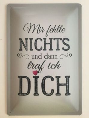 Blechschild 30 X 20 Spruch - Mir fehlte nichts, ...