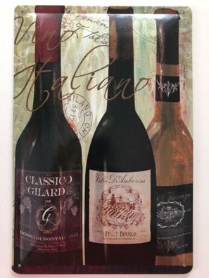 Blechschild 30 X 20 cm Vino Italiano