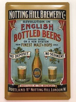 Blechschild 30 X 20 cm English Bottled Beer Brewary