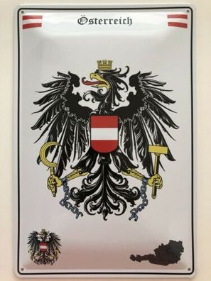 Blechschild 30 X 20 cm Wappen - Österreich