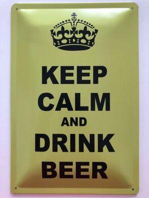 Blechschild 30 X 20 cm Keep Calm and Drink Beer