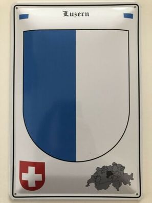 Blechschild 30 X 20 cm Wappen - Schweiz - Luzern