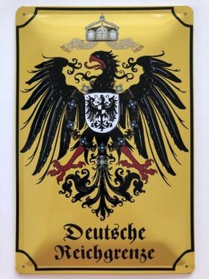 Blechschild 30 X 20 cm Fahne Deutsche Reichsgrenze