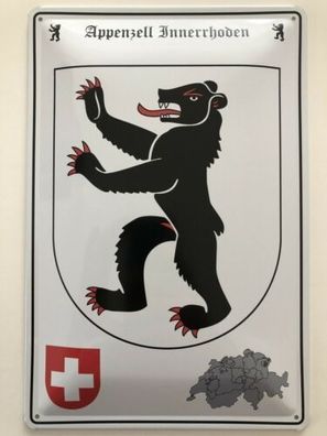 Blechschild 30 X 20 cm Wappen - Schweiz - Appenzell Innerhoden
