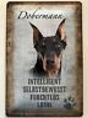 Blechschild 30 x 20 cm Hund - Dobermann