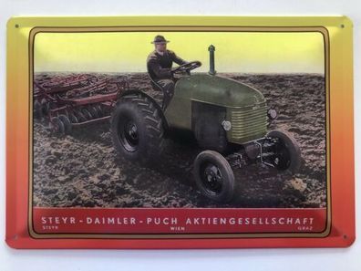 Blechschild 30 X 20 cm Steyr Daimler Puch Aktiengesellschaft - Steyr Wien Graz