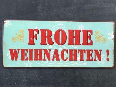 Blechschild 30 x 13 cm Frohe Weihnachten