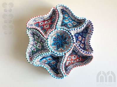 Servierplatte "Blume" handbemalt Keramik, Taps Snack Platte, orientalisch Handarbeit