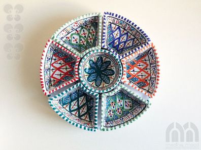 Servierplatte handbemalt Keramik, Taps Snack Platte, orientalisch Handarbeit