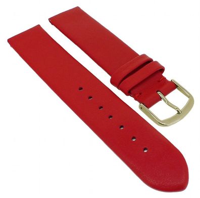 Herzog Beach II Uhrenarmband rot > mattes glattes Leder gleichlaufend