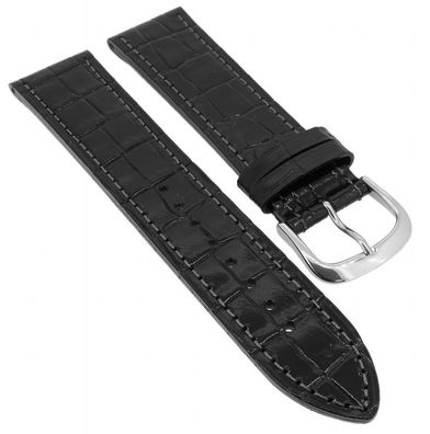 Junghans Uhrenarmband 22mm Leder schwarz > 055/4350 925/4354 055/4354