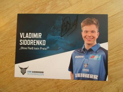 Tischtennis Bundesliga Ochsenhausen Saison 19/20 Vladimir Sidorenko - hands Autogramm