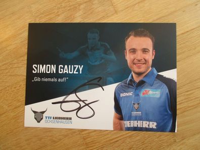 Tischtennis Bundesliga Ochsenhausen Saison 19/20 Simon Gauzy - hands. Autogramm!!!