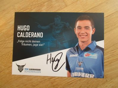 Tischtennis Bundesliga Ochsenhausen Saison 19/20 Hugo Calderano - hands. Autogramm!!!