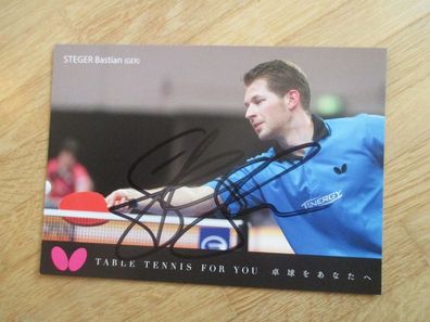 Tischtennis Star Bastian Steger - handsigniertes Autogramm!!!!
