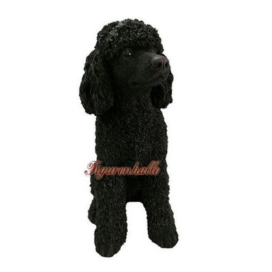 Hund Bello Hundefigur Figur Statue Skulptur Pudel Königspudel schwarzer
