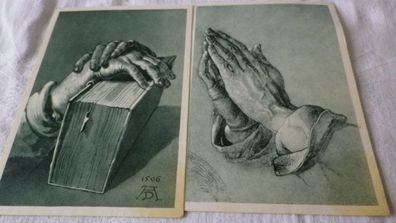 Postkarte alt Albrecht Dürer “ Händestudie” "Hände eines Apostels" Pos M5