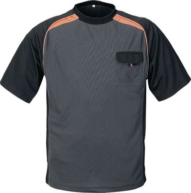 T-Shirt Gr.M dunkelgrau/ schwarz/ orange