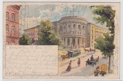 59400 Ak Lithographie Berlin Museum für Völkerkunde 1899