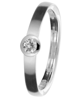 trendor Schmuck Damen Diamant-Ring 925 Silber Brillant 0,10 ct 88391
