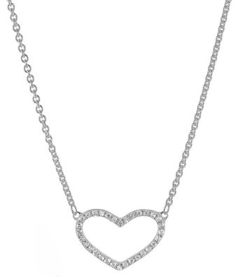 trendor Schmuck Silber-Halskette mit Zirkonia-Herz 08028