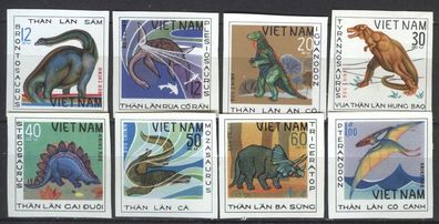 Vietnam Mi 1007 - 1014 geschnitten postfrisch Prähistorische Tiere mot1080