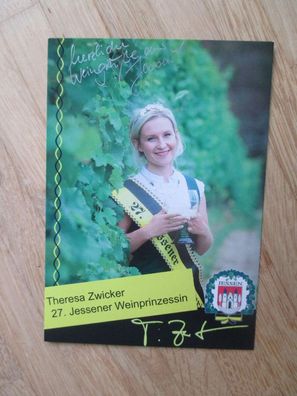 27. Jessener Weinprinzessin Theresa Zwicker - handsigniertes Autogramm!!!